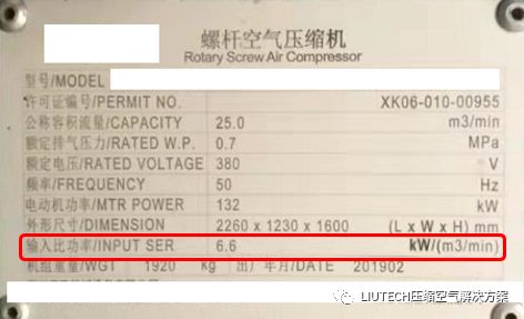空壓機(jī)銘牌